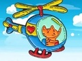 Joc Coloring Book: Cat Driving Helicopter