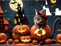 Joc Jigsaw Puzzle: Halloween Cat