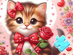 Joc Jigsaw Puzzle: Bowknot Cat