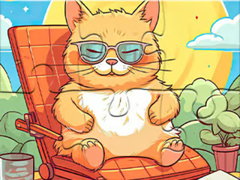 Joc Jigsaw Puzzle: Enjoying Cat